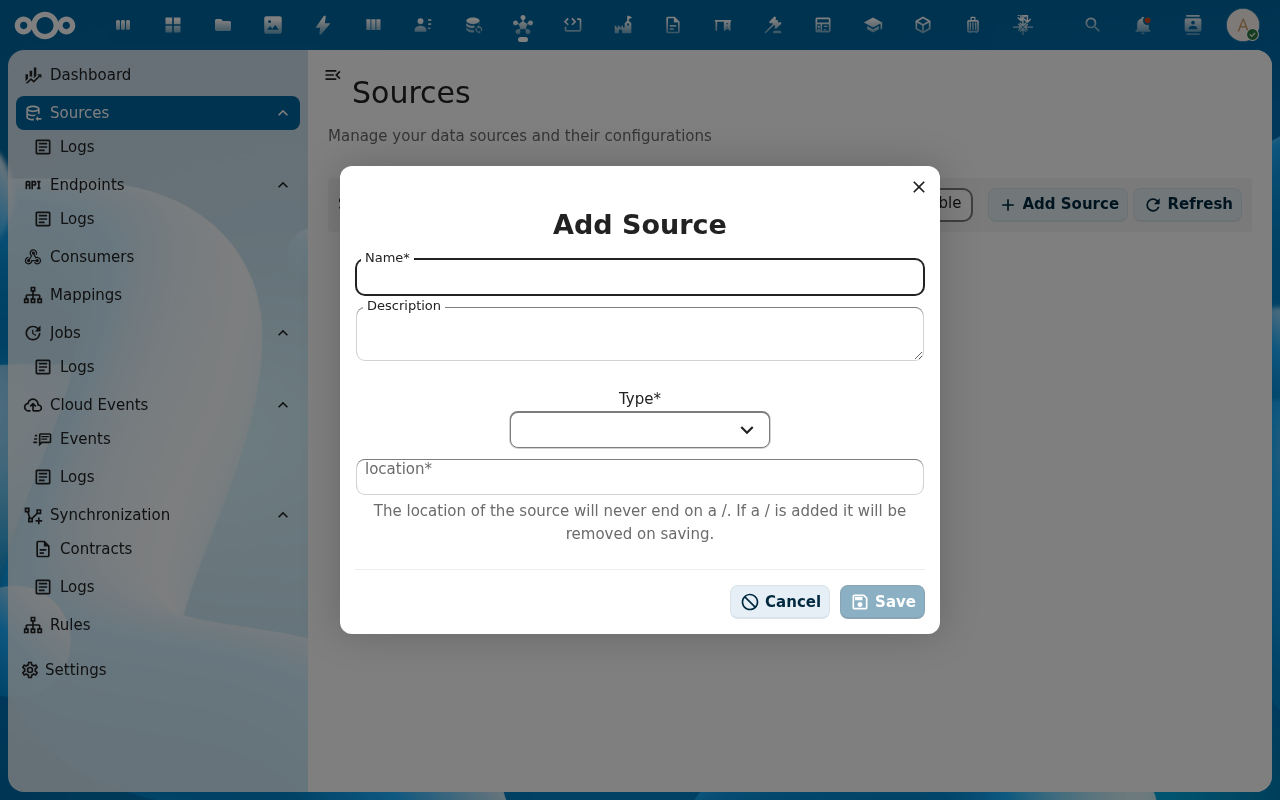 Add Source dialog