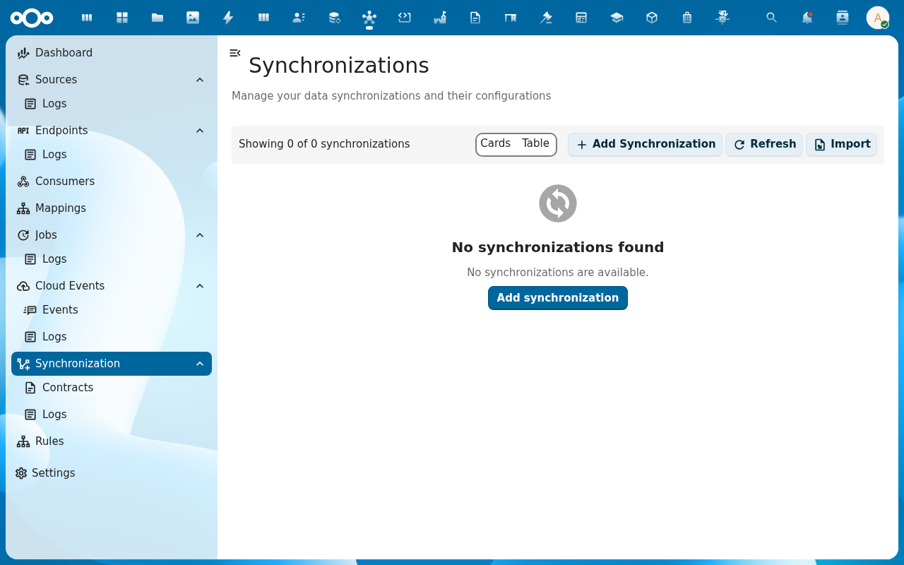 Synchronization target configuration